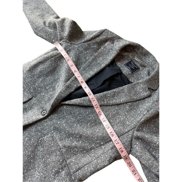 Abercrombie & Fitch Textured Grey Wool-Blend Tweed Blazer Size 8 - Picture 7 of 9